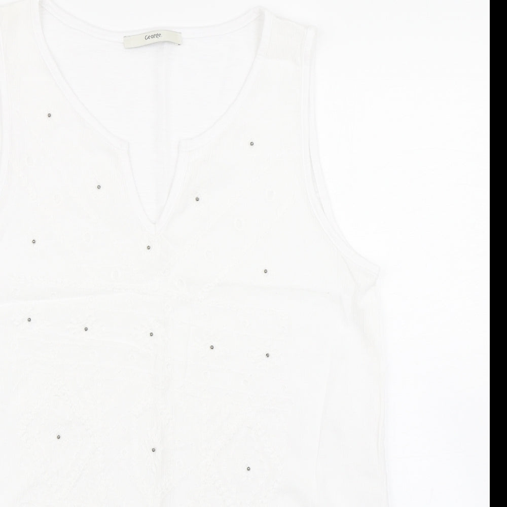 George Womens White   Basic Tank Size 8