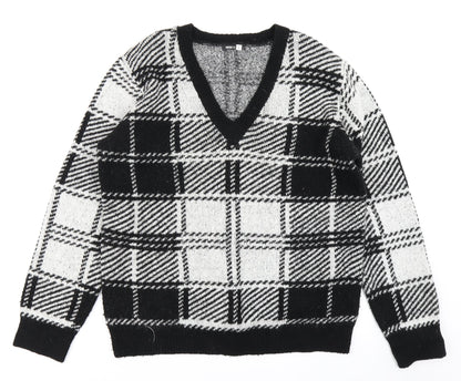 Pep & Co Womens Black Check  Pullover Jumper Size L