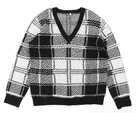 Pep & Co Womens Black Check  Pullover Jumper Size L