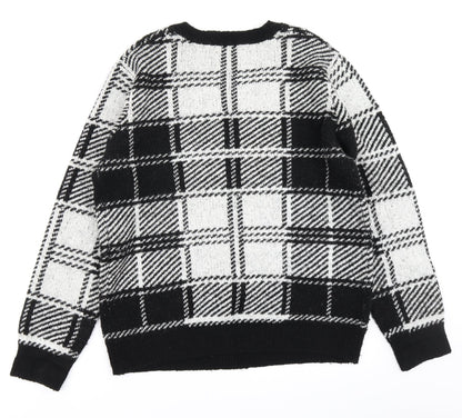 Pep & Co Womens Black Check  Pullover Jumper Size L