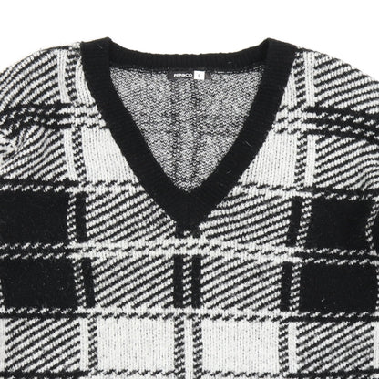 Pep & Co Womens Black Check  Pullover Jumper Size L
