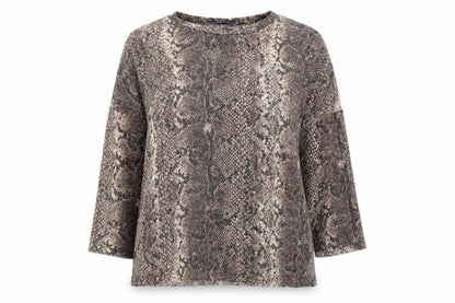 Zara Womens Brown Animal Print  Basic T-Shirt Size S