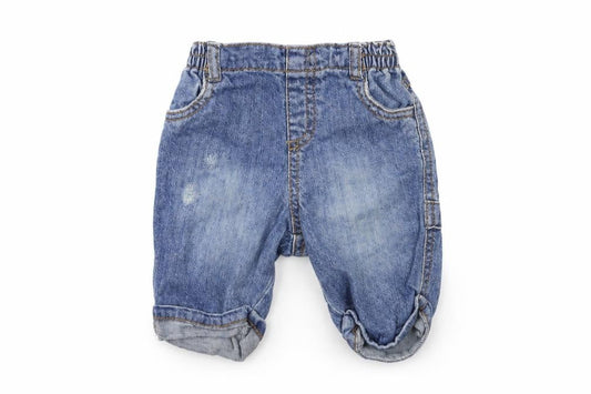 Front view of Next Baby Blue Denim Track Pants Jeans Size Newborn