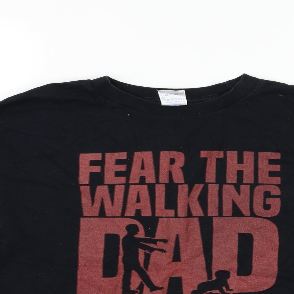 Mens UK Size L Gildan Black  T-Shirt