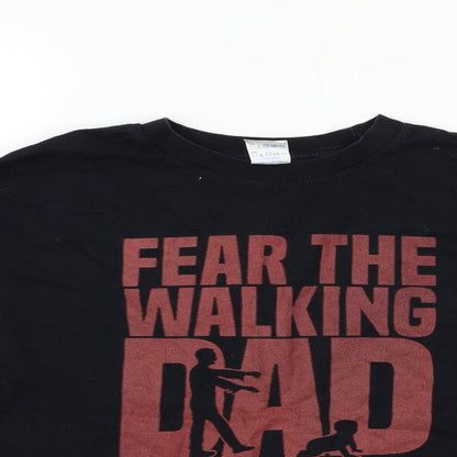 Mens UK Size L Gildan Black  T-Shirt