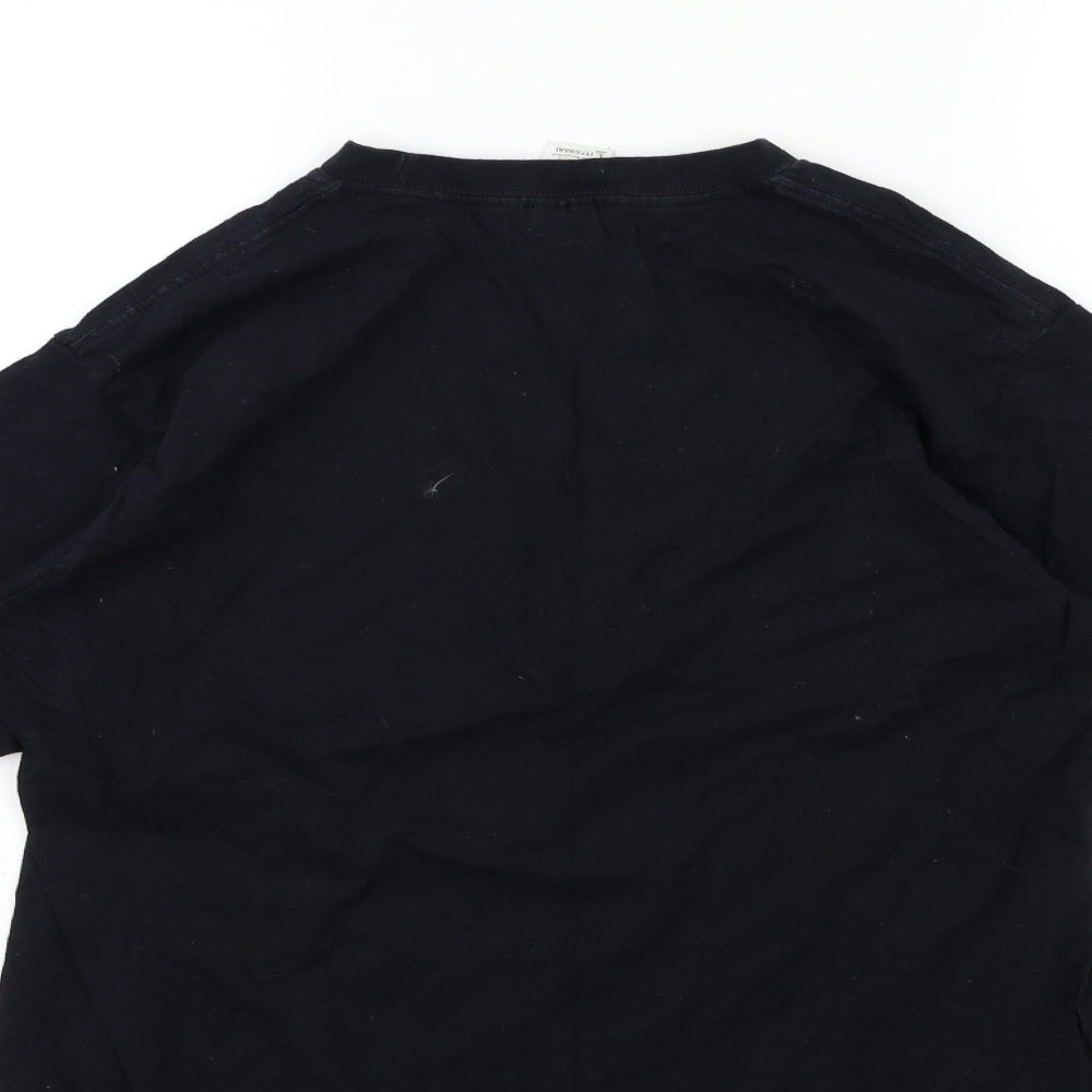 Mens UK Size L Gildan Black  T-Shirt