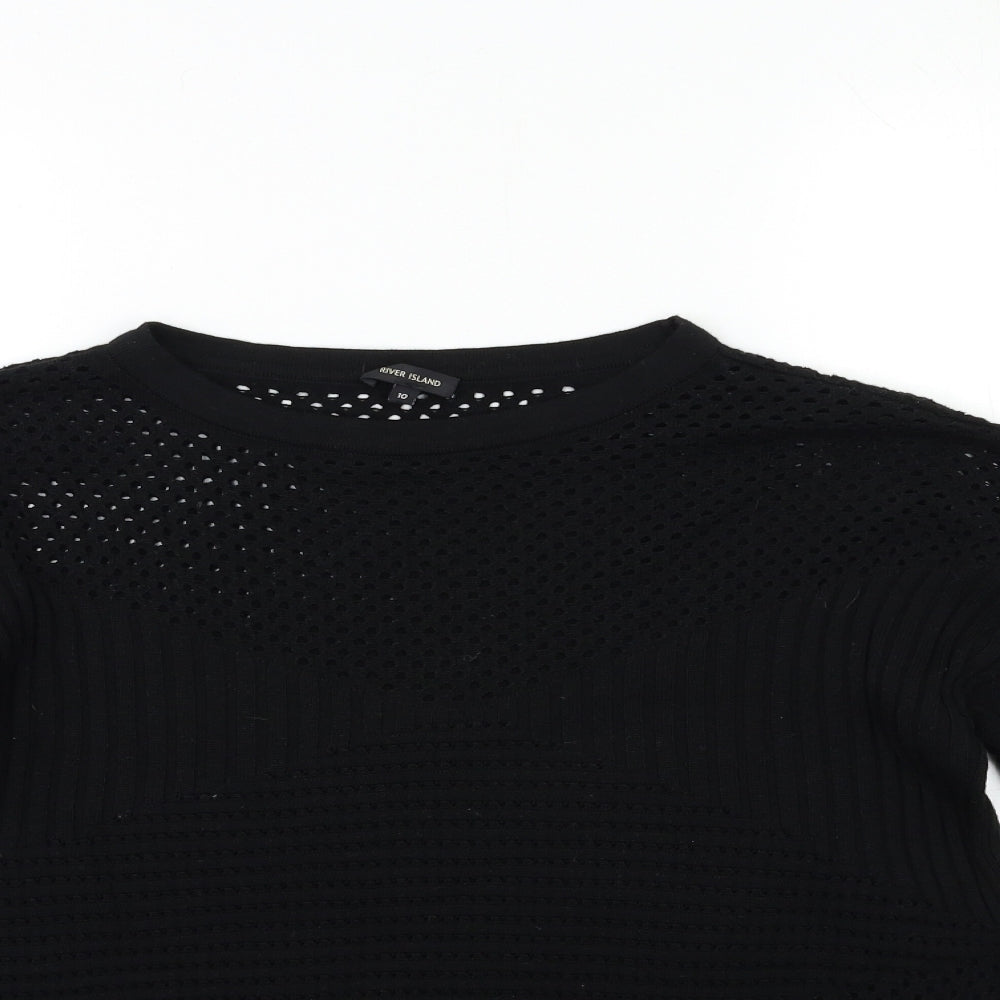 Womens UK Size 10 River Island Black Pullover Jumper