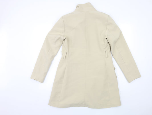 Boohoo Womens Beige   Overcoat Coat Size 10