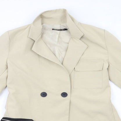 Boohoo Womens Beige   Overcoat Coat Size 10