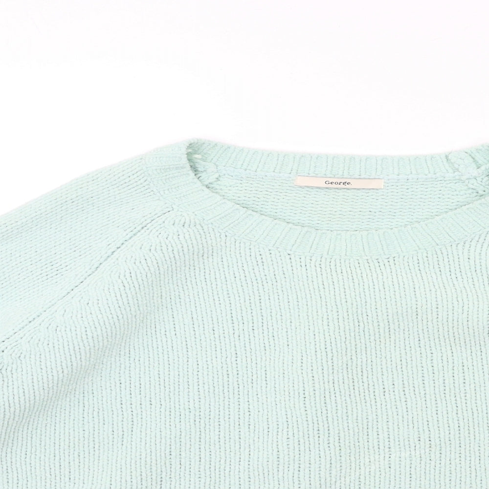George Womens Blue  Knit Pullover Jumper Size 16