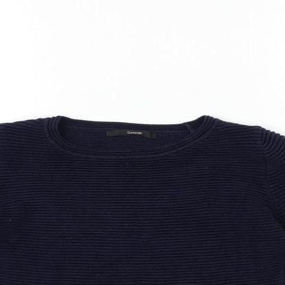 George Boys Blue  Knit Pullover Jumper Size 8 Years