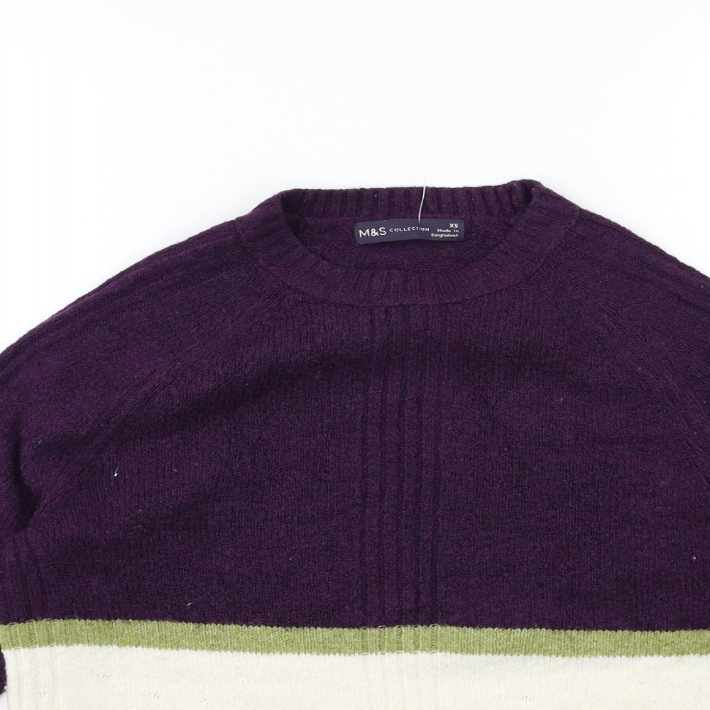 Womens UK Size XS Marks and Spencer Purple Pullover Jumper