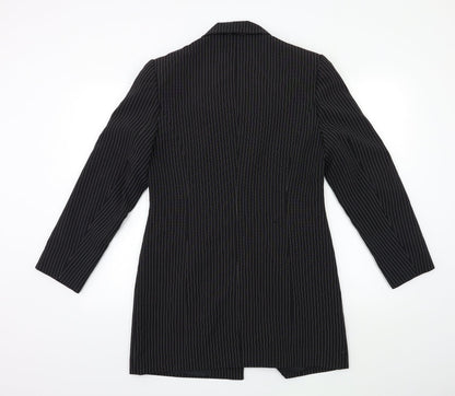 CONTEXT Womens Black Striped  Jacket Suit Jacket Size 12