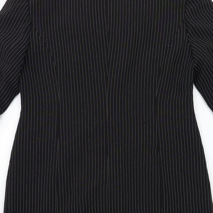 CONTEXT Womens Black Striped  Jacket Suit Jacket Size 12