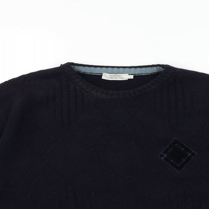 Original Savanti Womens Blue  Knit Pullover Jumper Size L