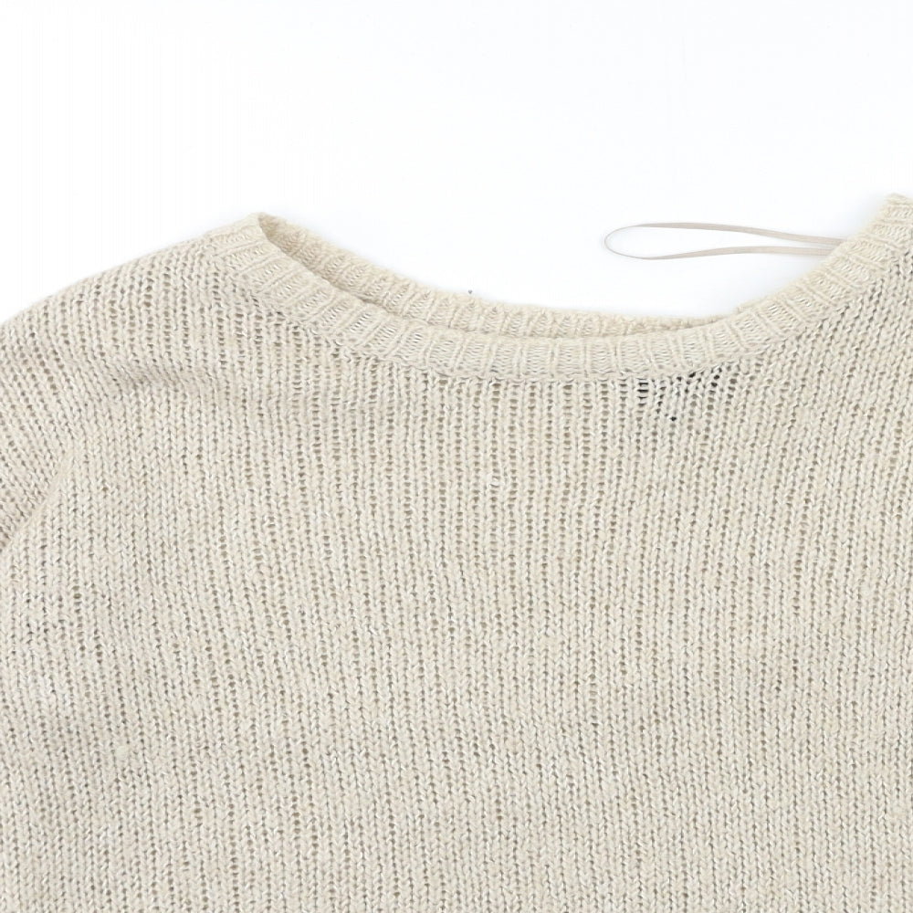 Womens UK Size 12 H&M Beige Pullover Jumper