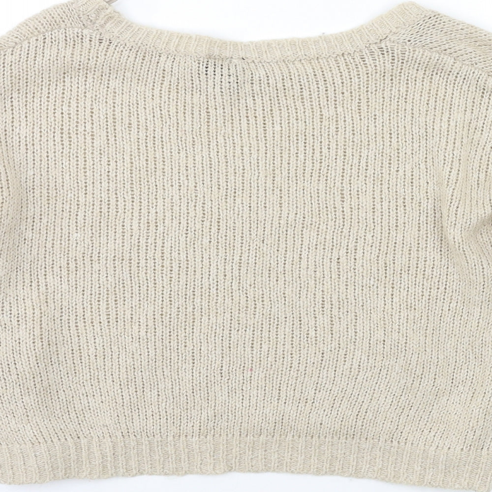Womens UK Size 12 H&M Beige Pullover Jumper