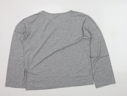 Preworn Womens Grey Solid  Top Pyjama Top Size L  - christmas jumper