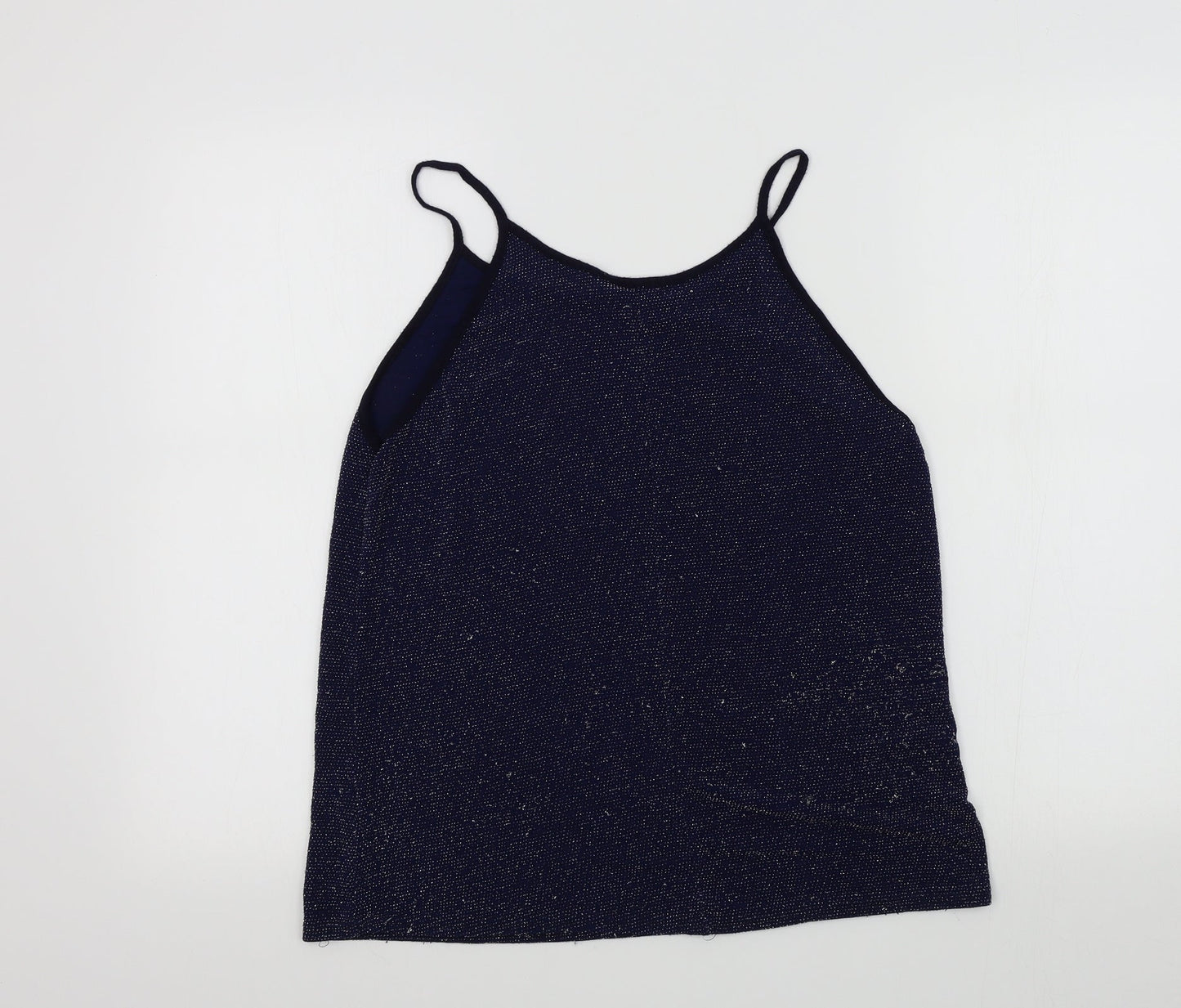 Primark Womens Blue Colourblock  Basic T-Shirt Size 12  - sparkle detail