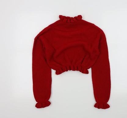 Womens UK Size S Preworn Red Pullover Jumper