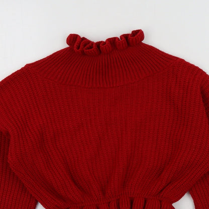 Womens UK Size S Preworn Red Pullover Jumper