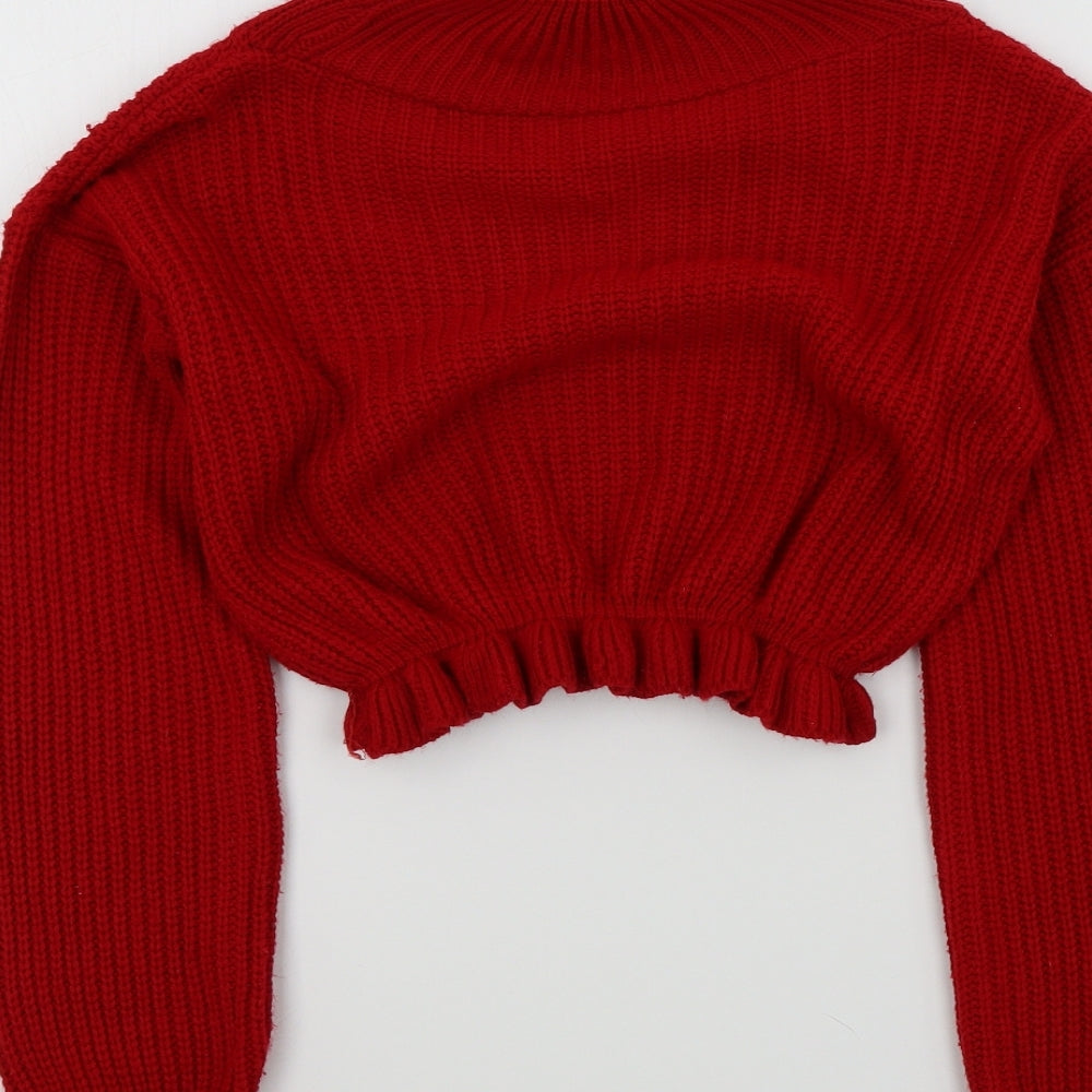 Womens UK Size S Preworn Red Pullover Jumper