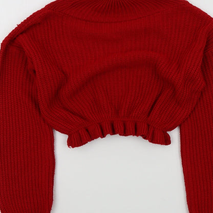 Womens UK Size S Preworn Red Pullover Jumper