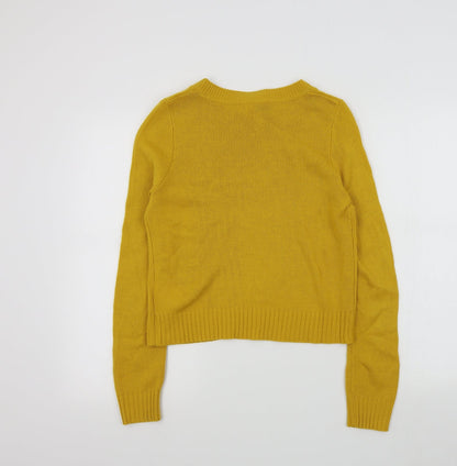 Womens UK Size XS H&M Yellow Pullover Jumper