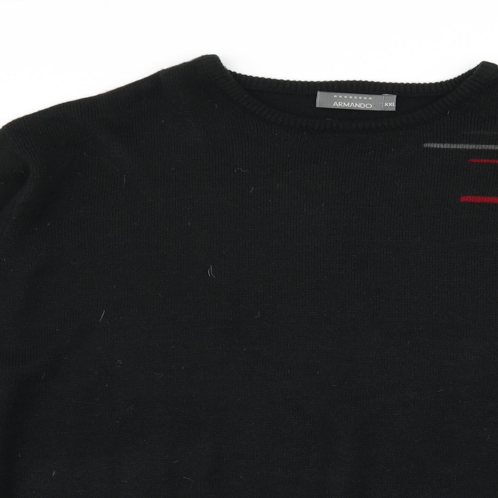 armando Mens Black   Pullover Jumper Size 2XL
