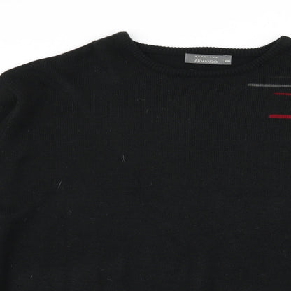 armando Mens Black   Pullover Jumper Size 2XL