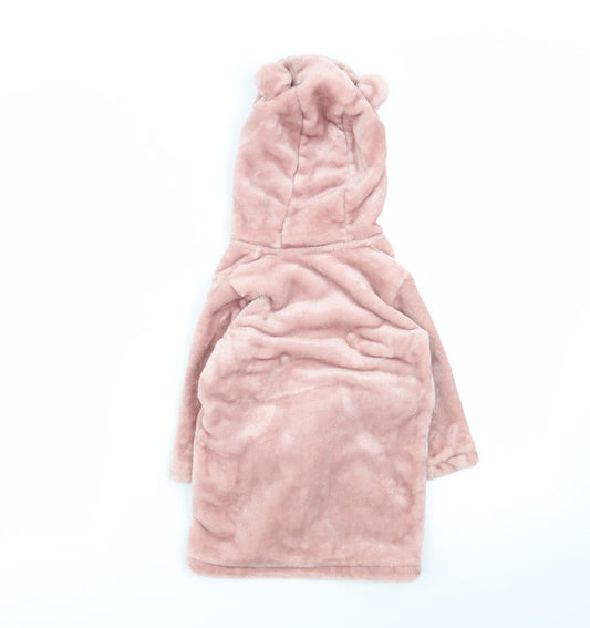 TU Girls Pink Solid  Babydoll Robe Size 9-12 Months