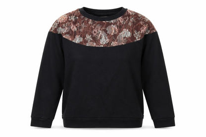 pins and needles Womens Black Floral  Pullover Jumper Size S