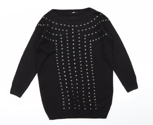 Womens UK Size 8 M&S Black Pullover Jumper