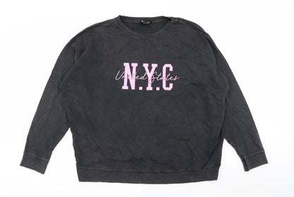 Womens UK Size M New Look Grey Pullover Jumper