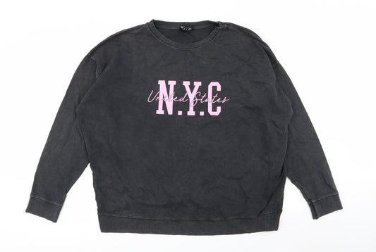 Womens UK Size M New Look Grey Pullover Jumper