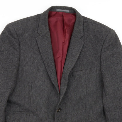 Dunnes Stores Mens Grey Geometric  Jacket Blazer Size 42