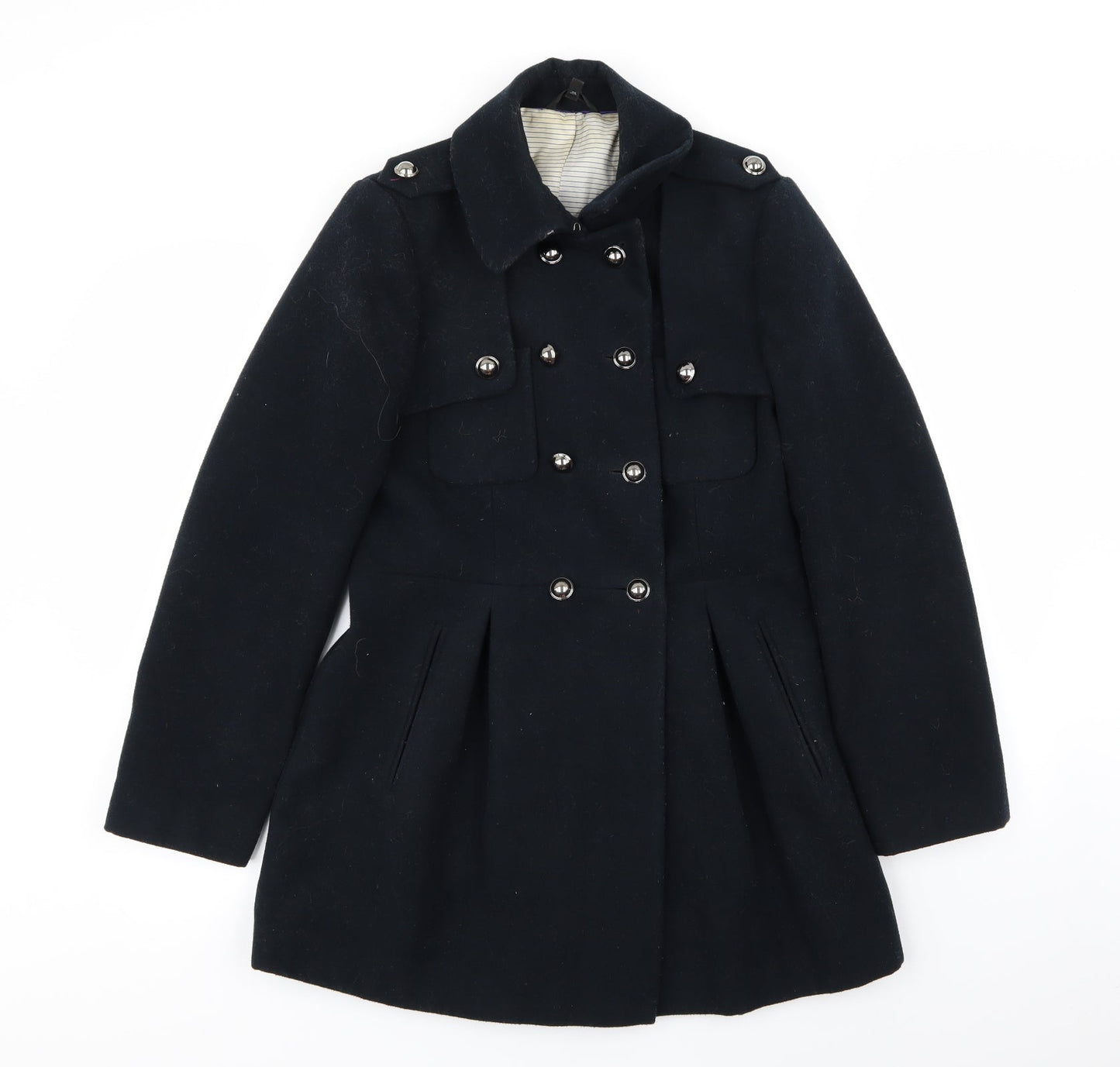 Womens UK Size 10 M&S Blue Overcoat