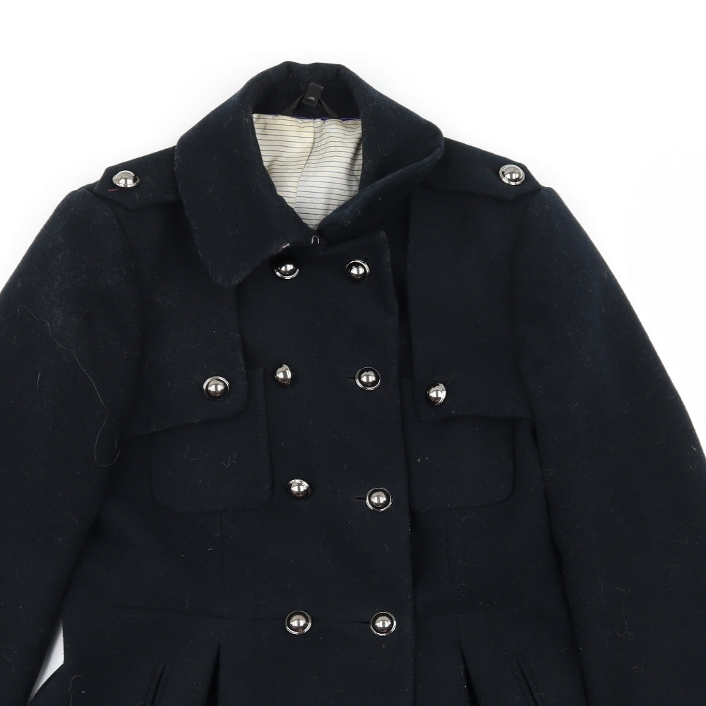Womens UK Size 10 M&S Blue Overcoat