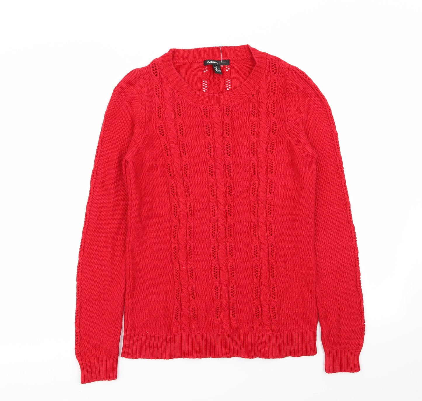 Womens UK Size S Mango Red Pullover Jumper