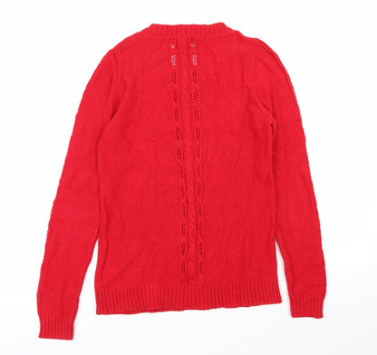 Womens UK Size S Mango Red Pullover Jumper