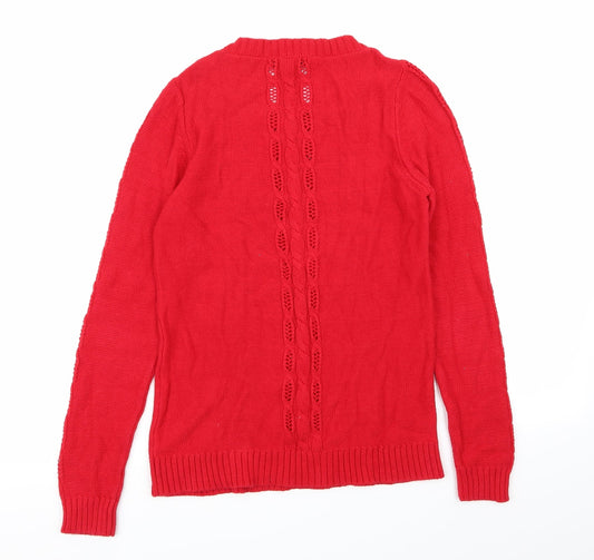 Womens UK Size S Mango Red Pullover Jumper