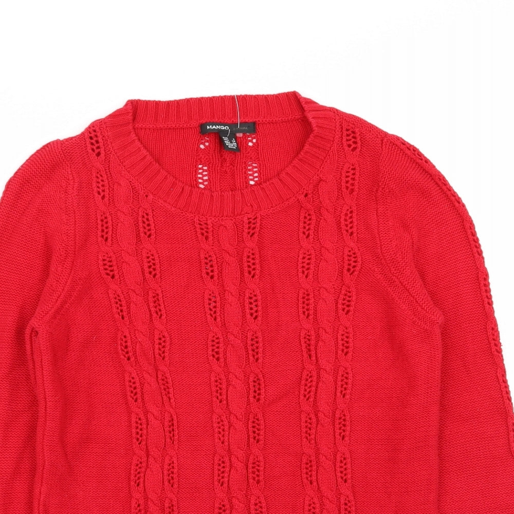 Womens UK Size S Mango Red Pullover Jumper