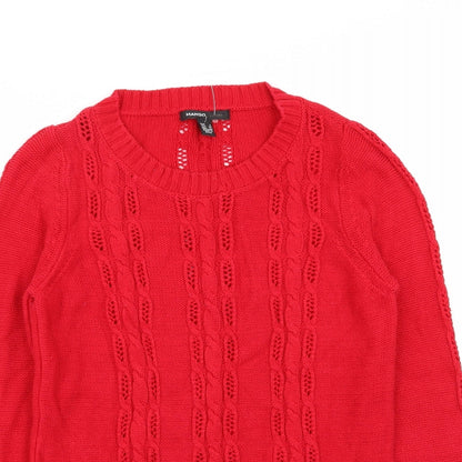 Womens UK Size S Mango Red Pullover Jumper
