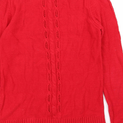 Womens UK Size S Mango Red Pullover Jumper