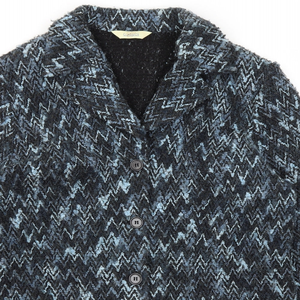 Classics Womens Blue   Overcoat Jacket Size 14