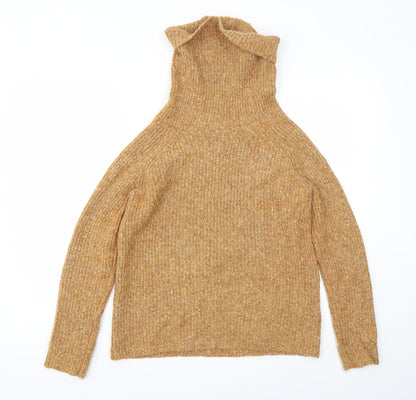 Womens UK Size M Papaya Yellow Pullover Jumper