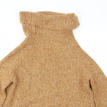Womens UK Size M Papaya Yellow Pullover Jumper