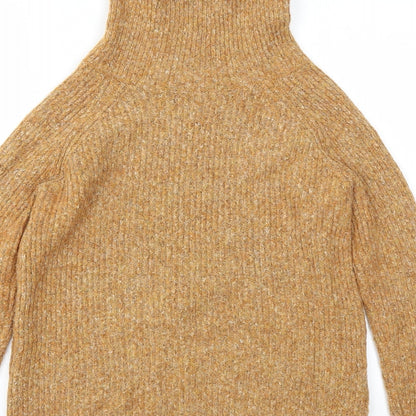 Womens UK Size M Papaya Yellow Pullover Jumper