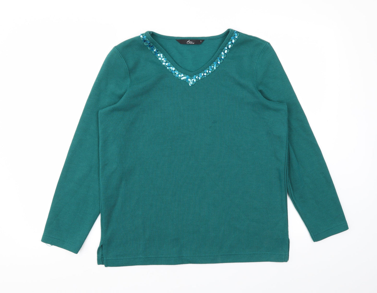 Womens UK Size S BM Green Pullover Jumper