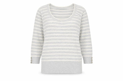 Republic Womens Grey Striped  Pullover Jumper Size 14